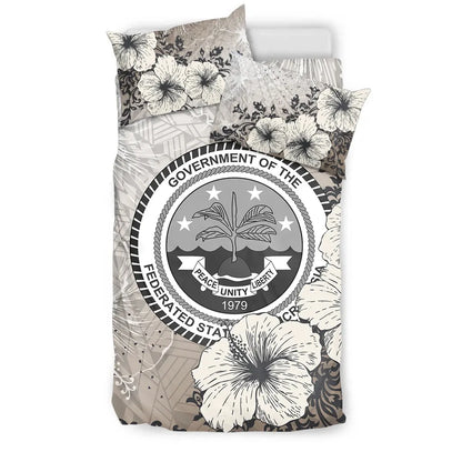 Federated States Of Micronesia Bedding Set - Vintage Luxury Floral Style