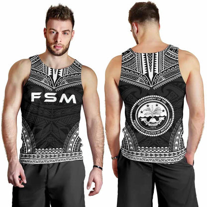 Federated States Of Micronesia Men Tank Top - Polynesian Chief Black Version