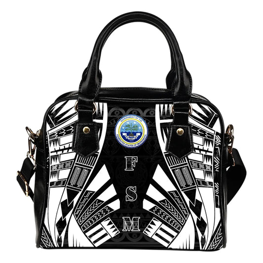 Federated States Of Micronesia Shoulder Handbag - Polynesian Tattoo Black