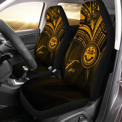 Federated States of Micronesia Car Seat Cover - Gold Color Cross Style