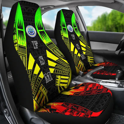 Federated States of Micronesia Car Seat Covers - FSM Seal Polynesian Tattoo Reggae