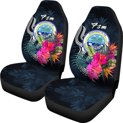 Federated States of Micronesia Car Seat Covers - Tropical Flower
