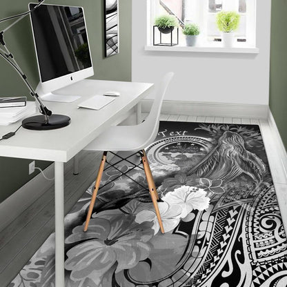 Federated States of Micronesia Custom Personalised Area Rug - Humpback Whale with Tropical Flowers (White)