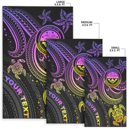 Federated States of Micronesia Custom Personalised Area Rug - Pink Turtle