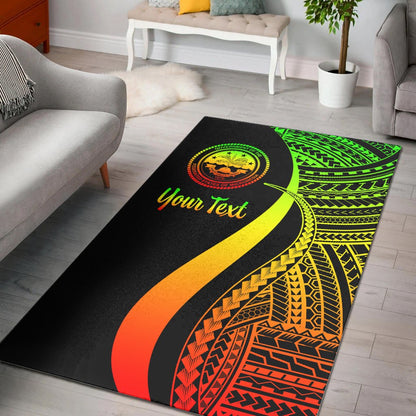 Federated States of Micronesia Custom Personalised Area Rug - Reggae Polynesian Tentacle Tribal Pattern