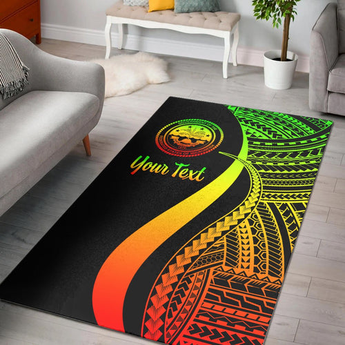 Federated States of Micronesia Custom Personalised Area Rug - Reggae Polynesian Tentacle Tribal Pattern