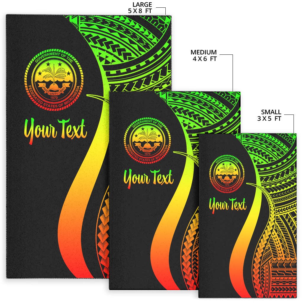 Federated States of Micronesia Custom Personalised Area Rug - Reggae Polynesian Tentacle Tribal Pattern
