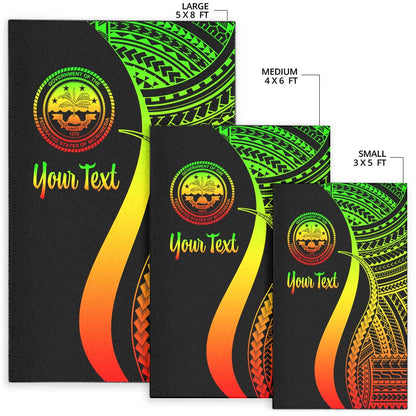 Federated States of Micronesia Custom Personalised Area Rug - Reggae Polynesian Tentacle Tribal Pattern