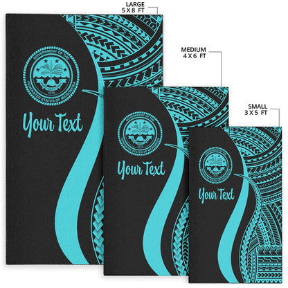 Federated States of Micronesia Custom Personalised Area Rug - Turquoise Polynesian Tentacle Tribal Pattern