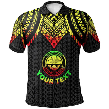 Federated States Of Micronesia Custom Personalised Polo Shirt - Polynesian Armor Style Reagge