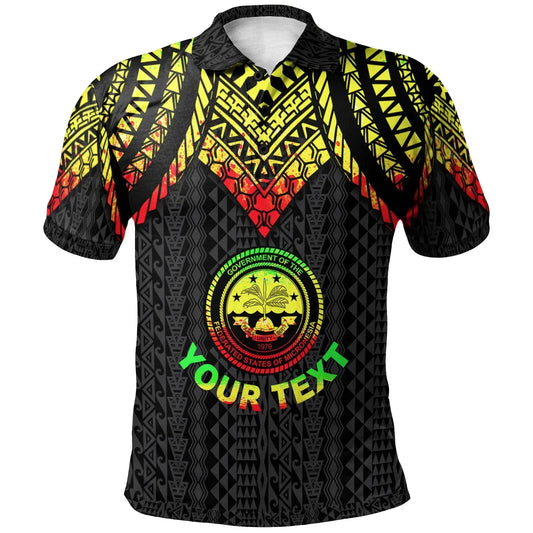 Federated States Of Micronesia Custom Personalised Polo Shirt - Polynesian Armor Style Reagge