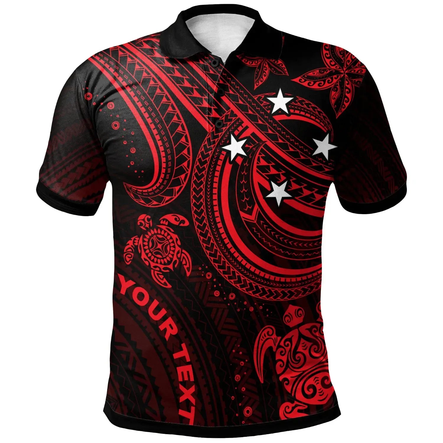 Federated States of Micronesia  Custom Personalised Polo Shirt - Red Turtle