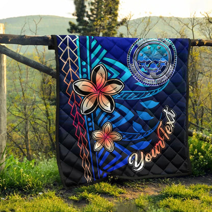 Federated States of Micronesia Custom Personalised Premium Quilt - Vintage Tribal Mountain