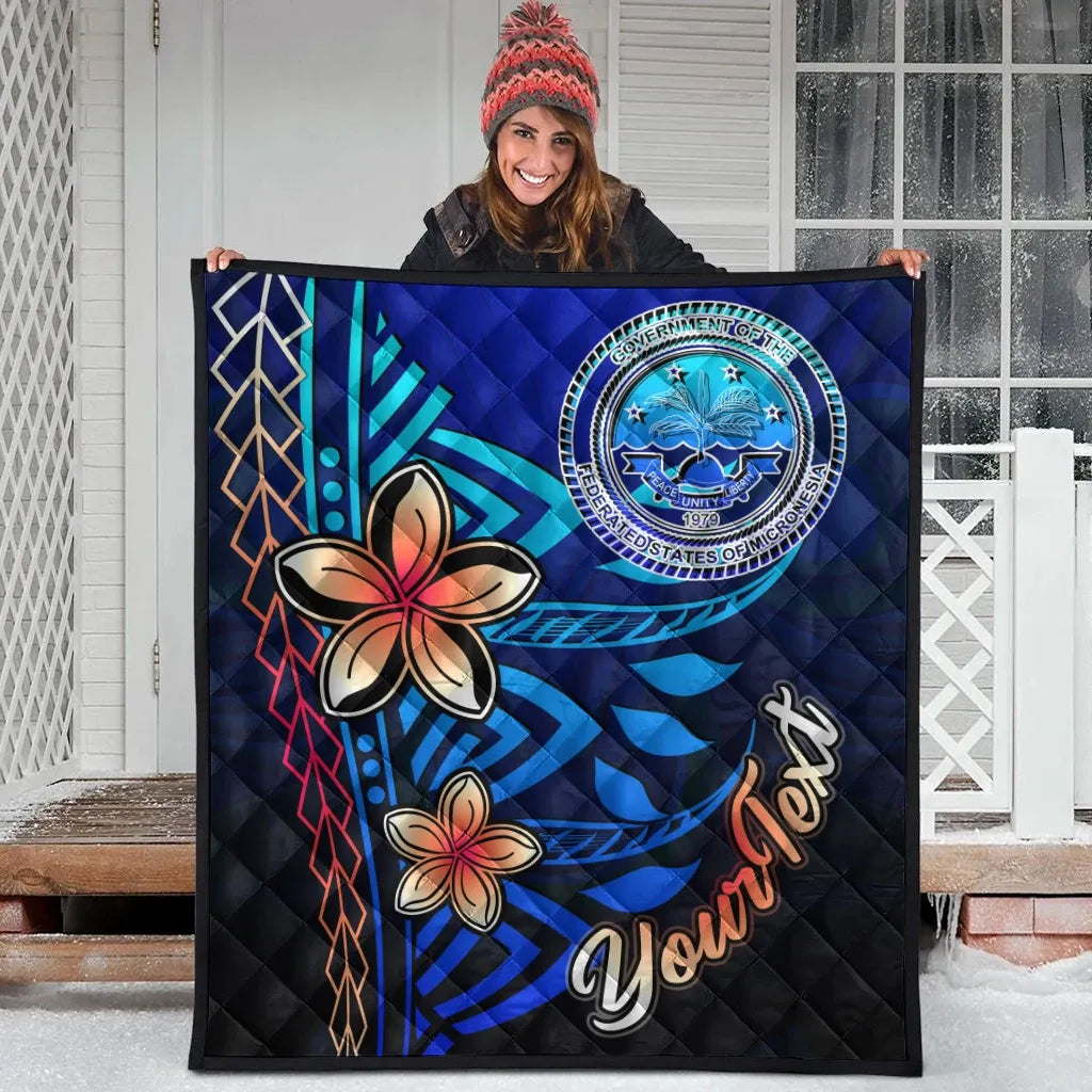 Federated States of Micronesia Custom Personalised Premium Quilt - Vintage Tribal Mountain