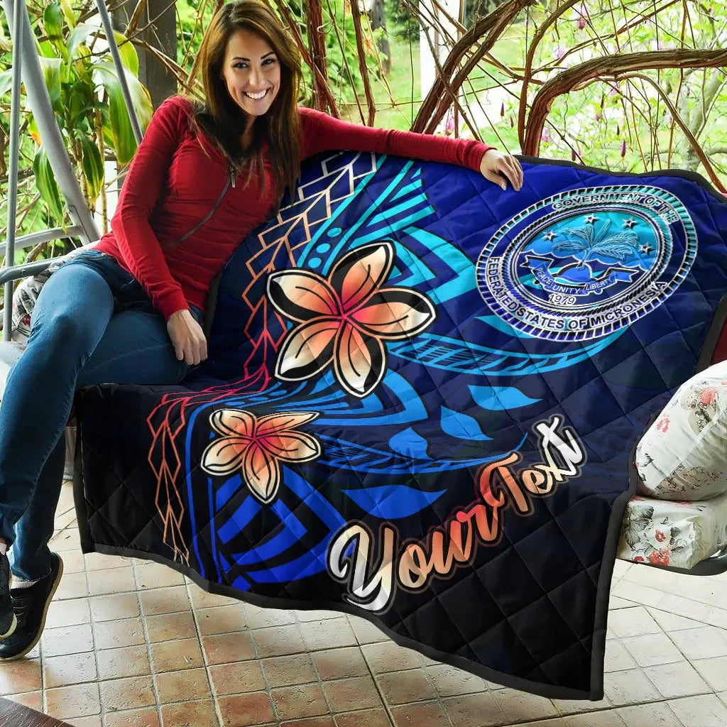 Federated States of Micronesia Custom Personalised Premium Quilt - Vintage Tribal Mountain