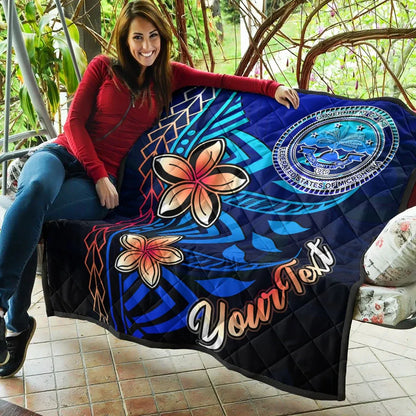 Federated States of Micronesia Custom Personalised Premium Quilt - Vintage Tribal Mountain