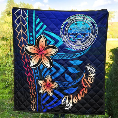 Federated States of Micronesia Custom Personalised Premium Quilt - Vintage Tribal Mountain