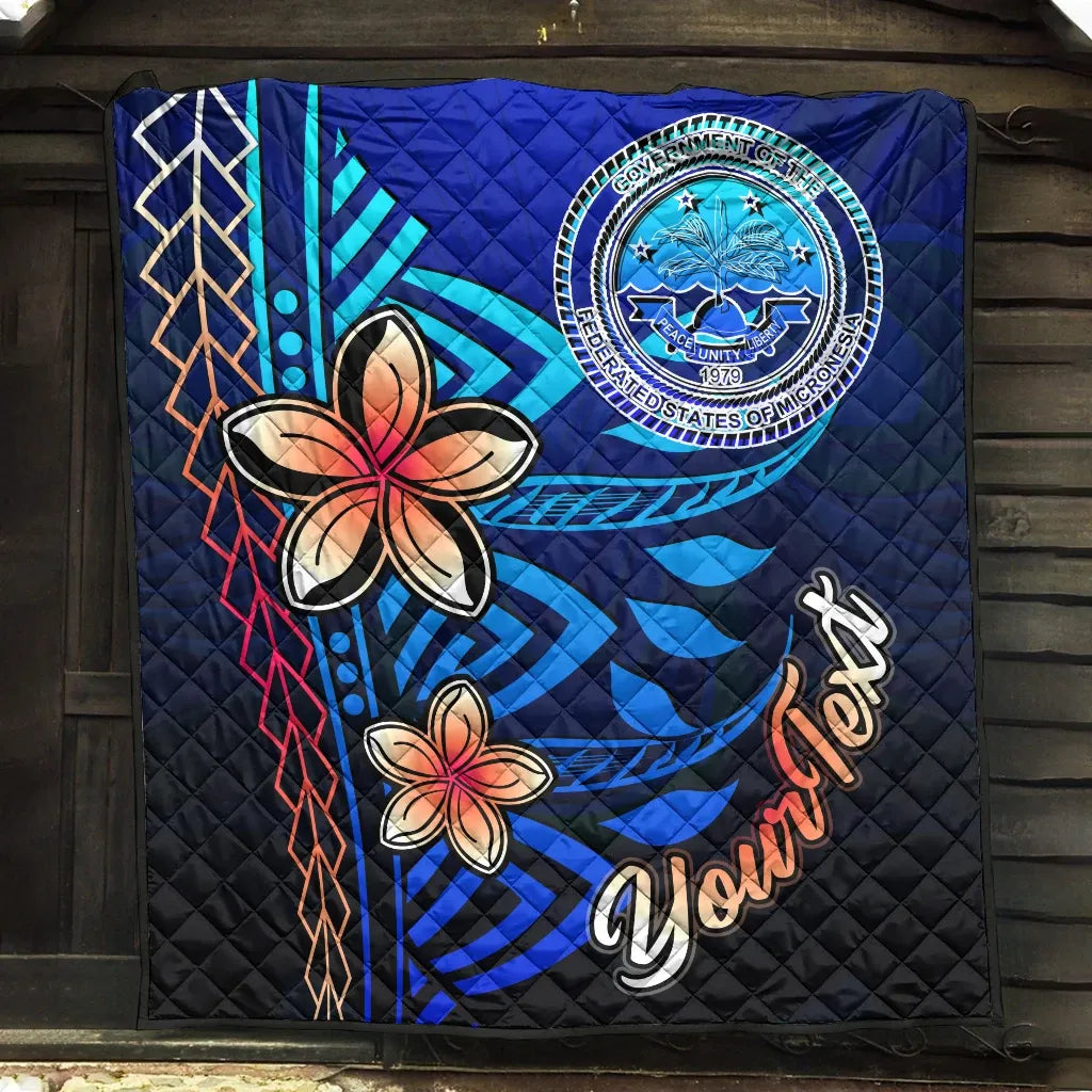 Federated States of Micronesia Custom Personalised Premium Quilt - Vintage Tribal Mountain