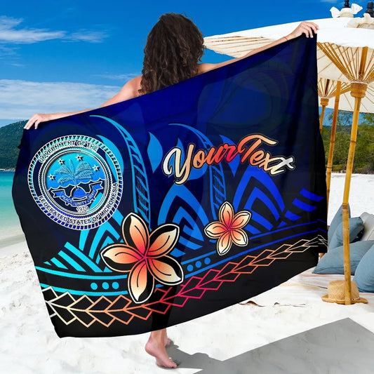 Federated States of Micronesia Custom Personalised Sarong - Vintage Tribal Moutain