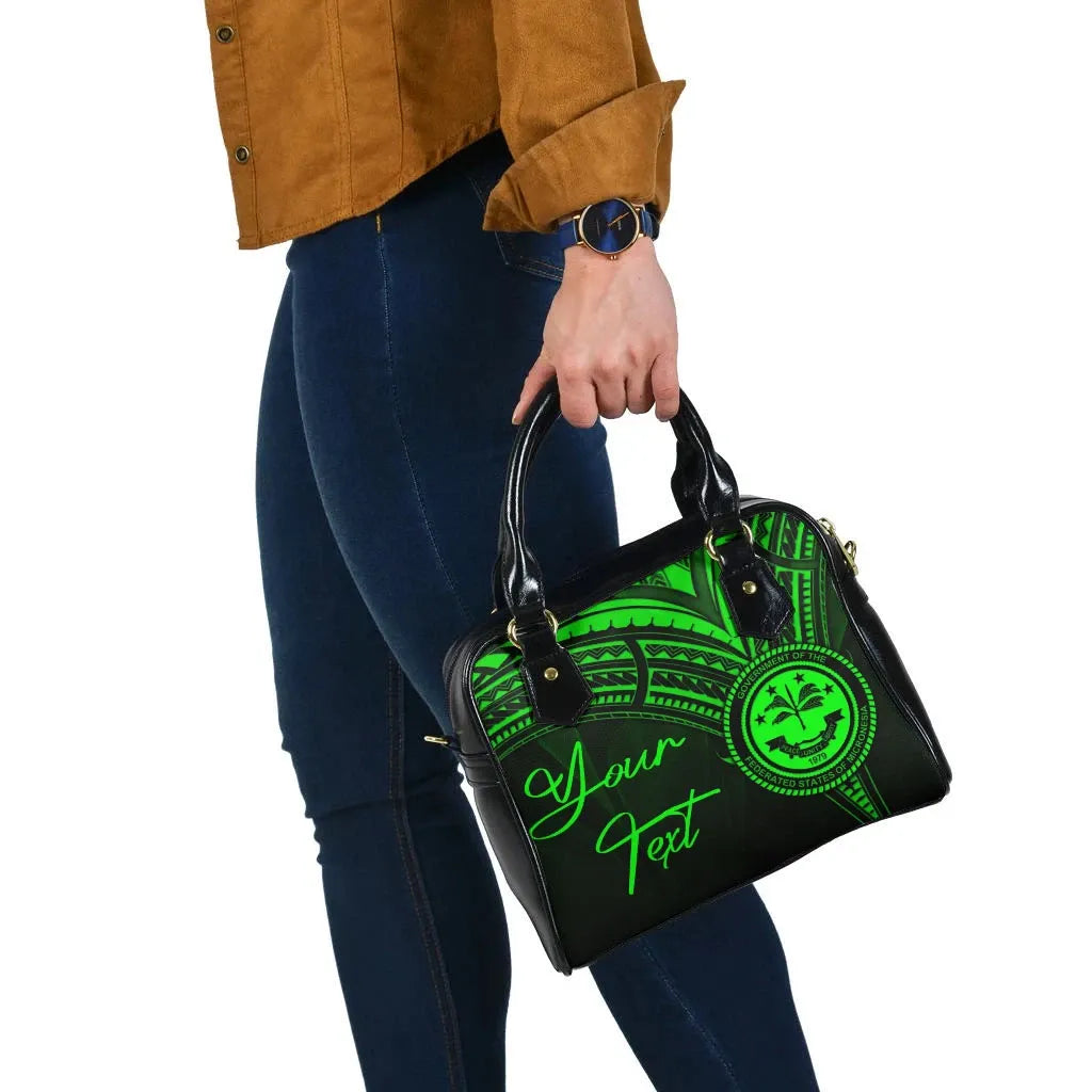 Federated States Of Micronesia Custom Personalised Shoulder Handbag - Cross Style Green Style