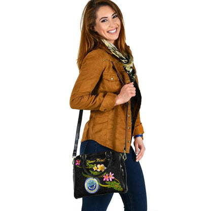 Federated States Of Micronesia Custom Personalised Shoulder Handbag - Plumeria Tribal