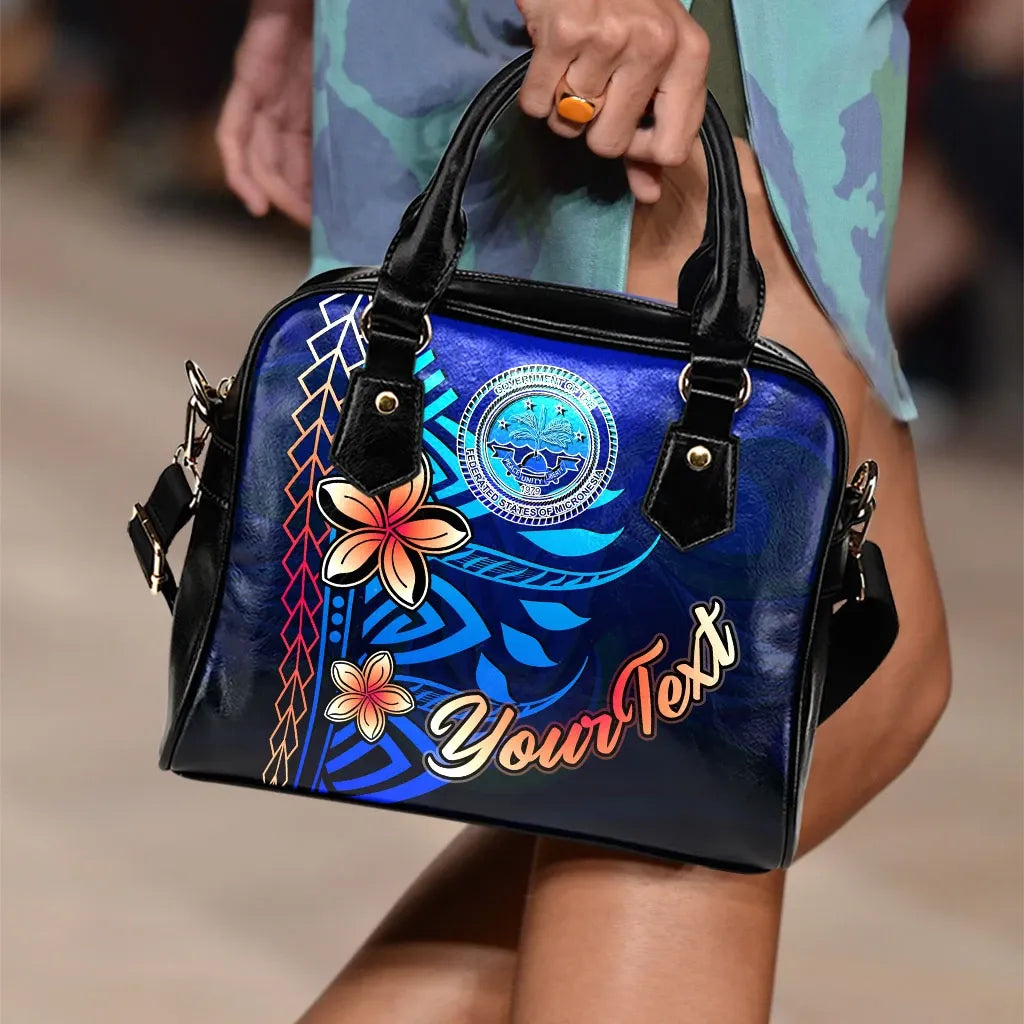 Federated States Of Micronesia Custom Personalised Shoulder Handbag - Vintage Tribal Mountain