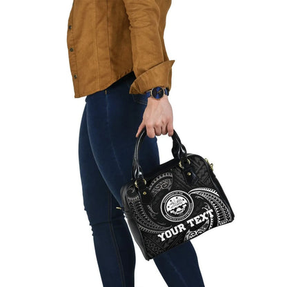 Federated States Of Micronesia Custom Personalised Shoulder Handbag - White Tribal Wave