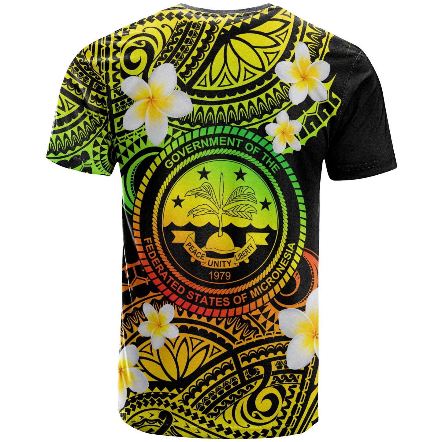 Federated States of Micronesia Custom Personalised T-Shirt - Plumeria Polynesian Vibe Reggae