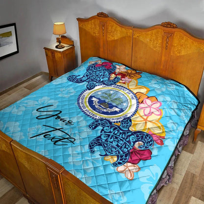 Federated States of Micronesia Custom Personalised Premium Quilt - Tropical Style