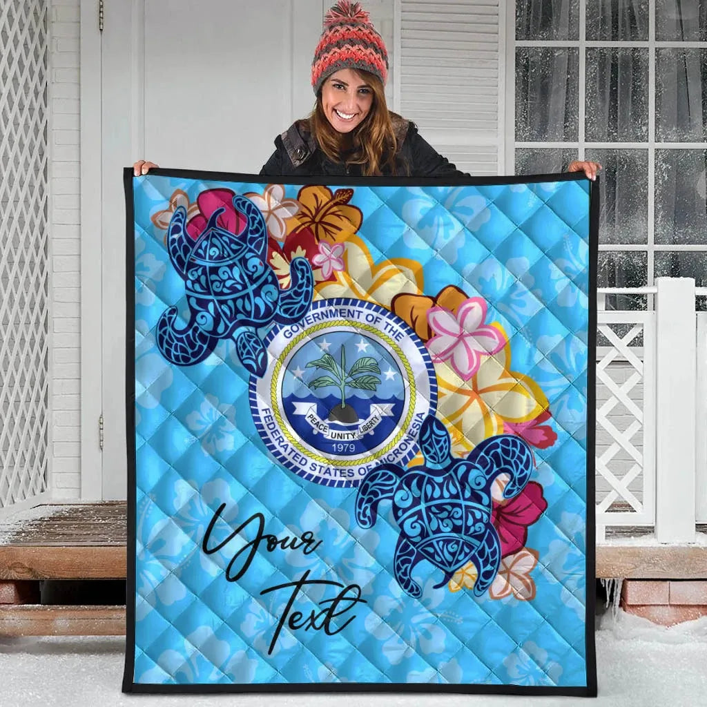 Federated States of Micronesia Custom Personalised Premium Quilt - Tropical Style
