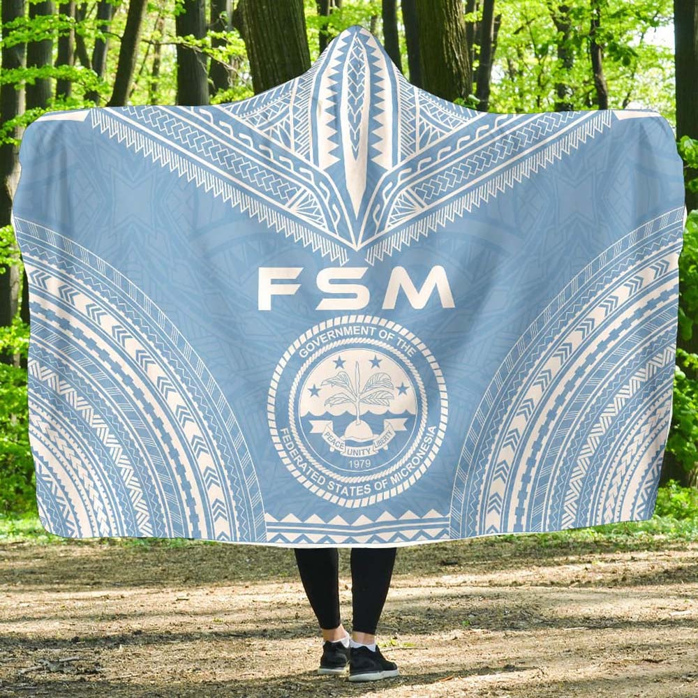 Federated States Of Micronesia Flag Polynesian Chief Hooded Blanket