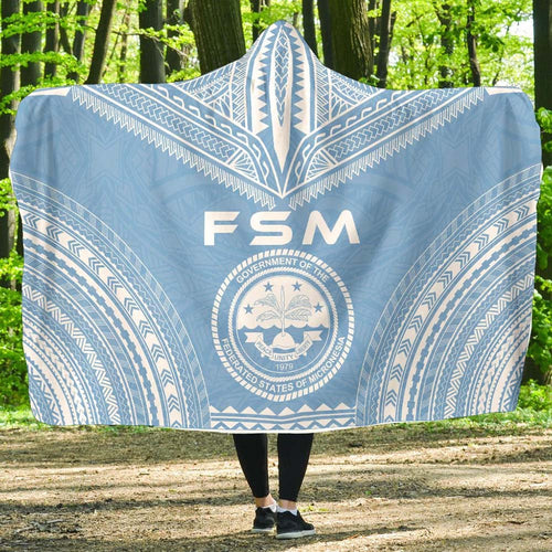 Federated States Of Micronesia Flag Polynesian Chief Hooded Blanket