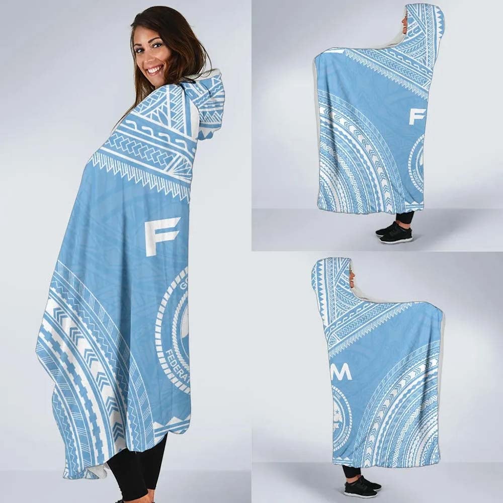 Federated States Of Micronesia Flag Polynesian Chief Hooded Blanket