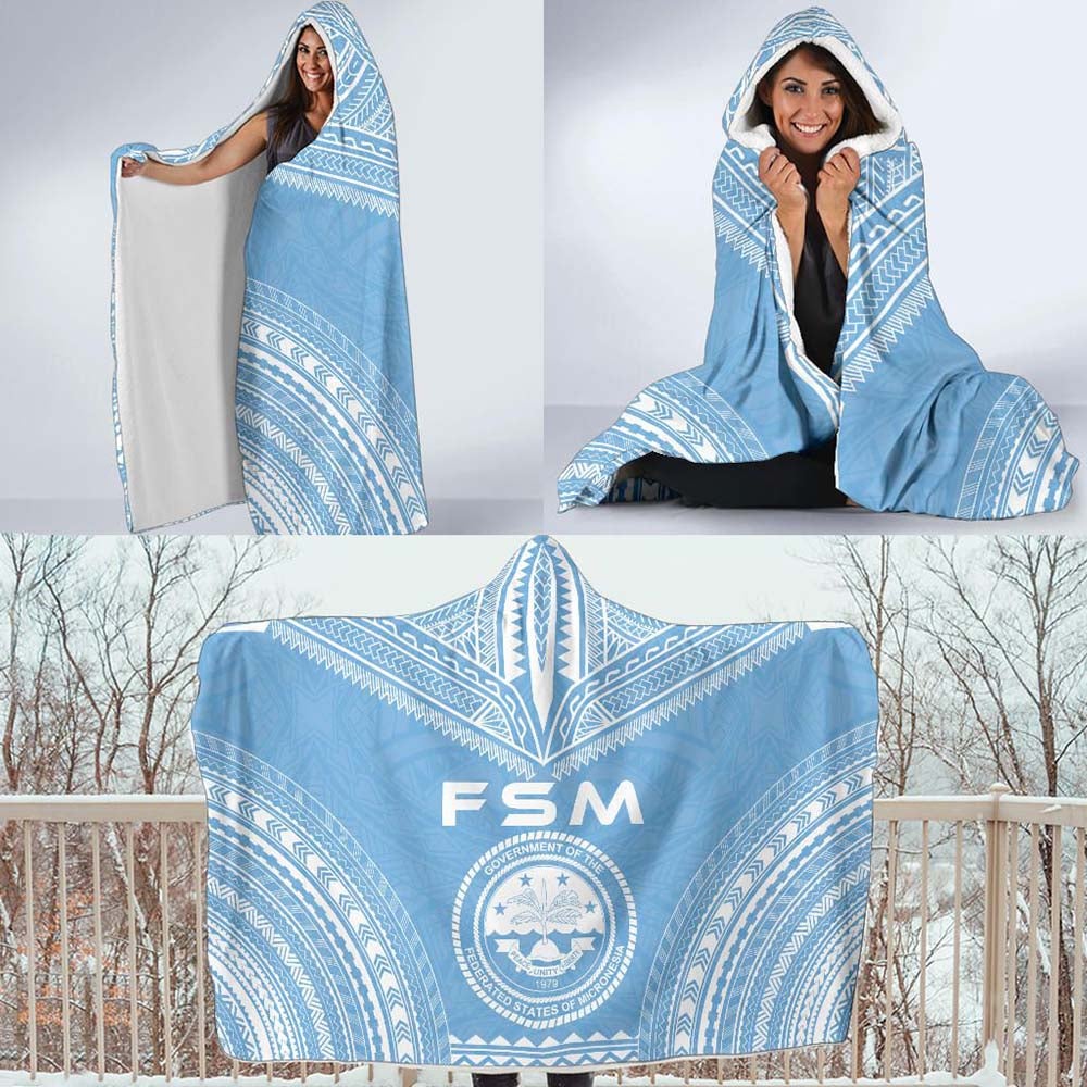 Federated States Of Micronesia Flag Polynesian Chief Hooded Blanket