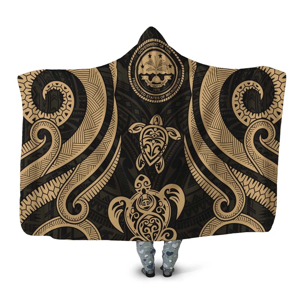 Federated States of Micronesia Hooded Blanket - Gold Tentacle Turtle