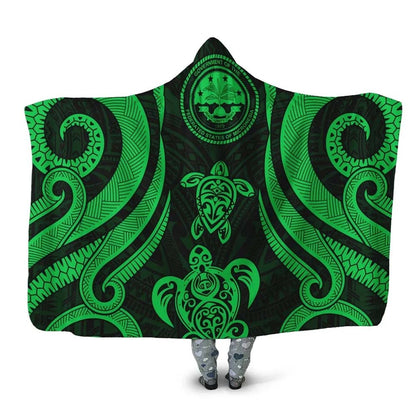 Federated States of Micronesia Hooded Blanket - Green Tentacle Turtle