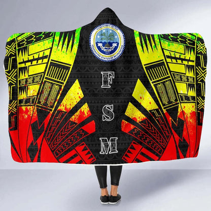 Federated States of Micronesia Hooded Blanket - Polynesian Tattoo Reggae