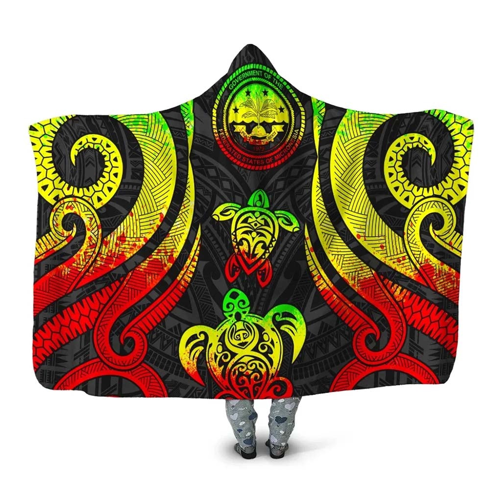 Federated States of Micronesia Hooded Blanket - Reggae Tentacle Turtle
