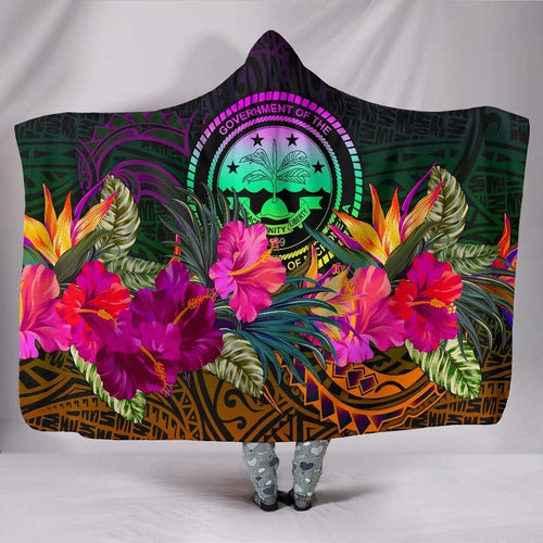 Federated States of Micronesia Hooded Blanket - Summer Hibiscus