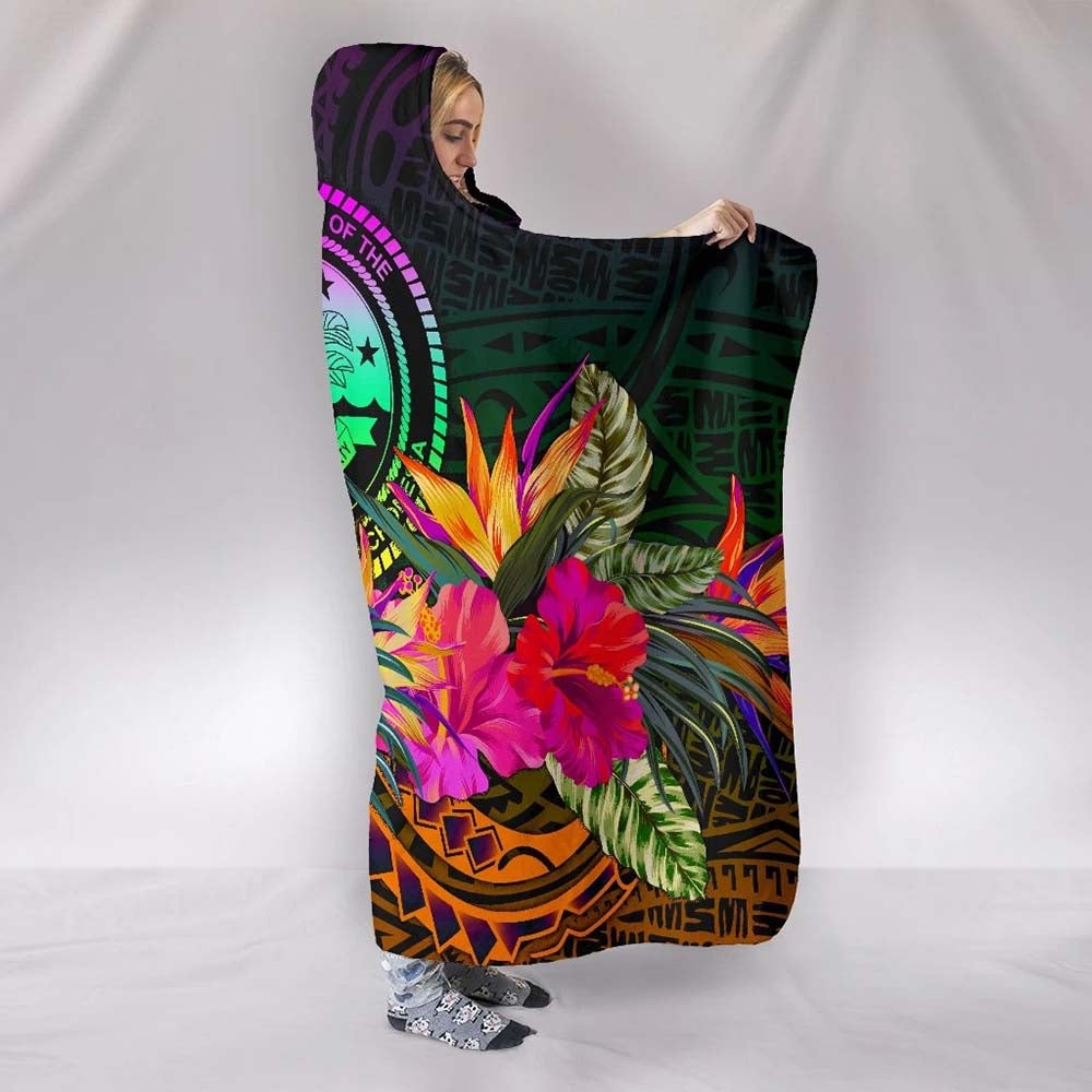 Federated States of Micronesia Hooded Blanket - Summer Hibiscus