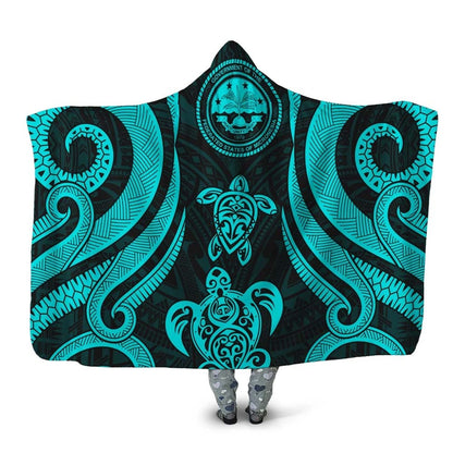 Federated States of Micronesia Hooded Blanket - Turquoise Tentacle Turtle
