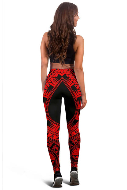 Federated States Of Micronesia Legging Polynesian Pattern Red