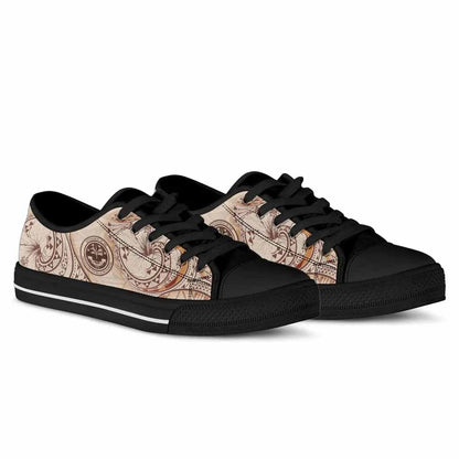 Federated States of Micronesia Low Top Shoes - Hibiscus Flowers Vintage Style
