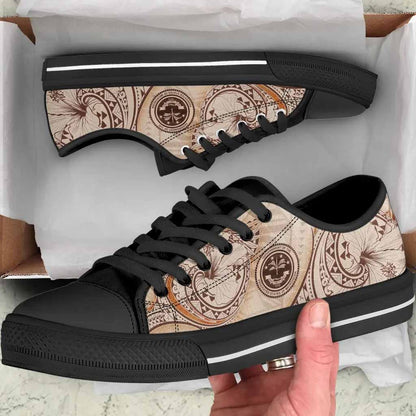 Federated States of Micronesia Low Top Shoes - Hibiscus Flowers Vintage Style