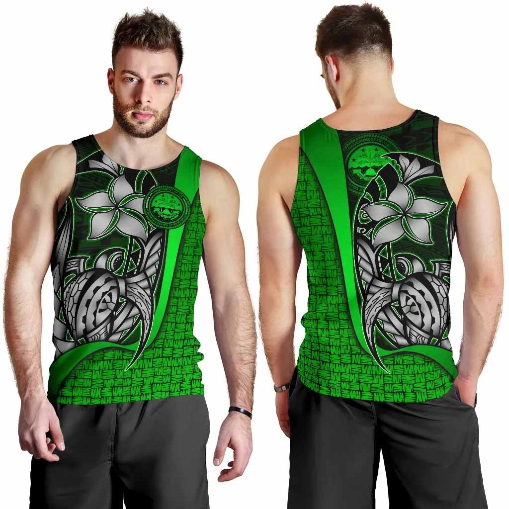 Federated States of Micronesia Men Tank Top Green - Turtle With Hook