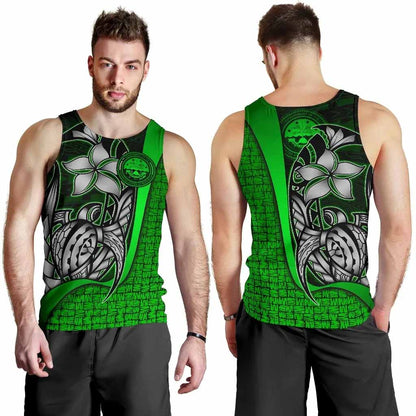 Federated States of Micronesia Men Tank Top Green - Turtle With Hook