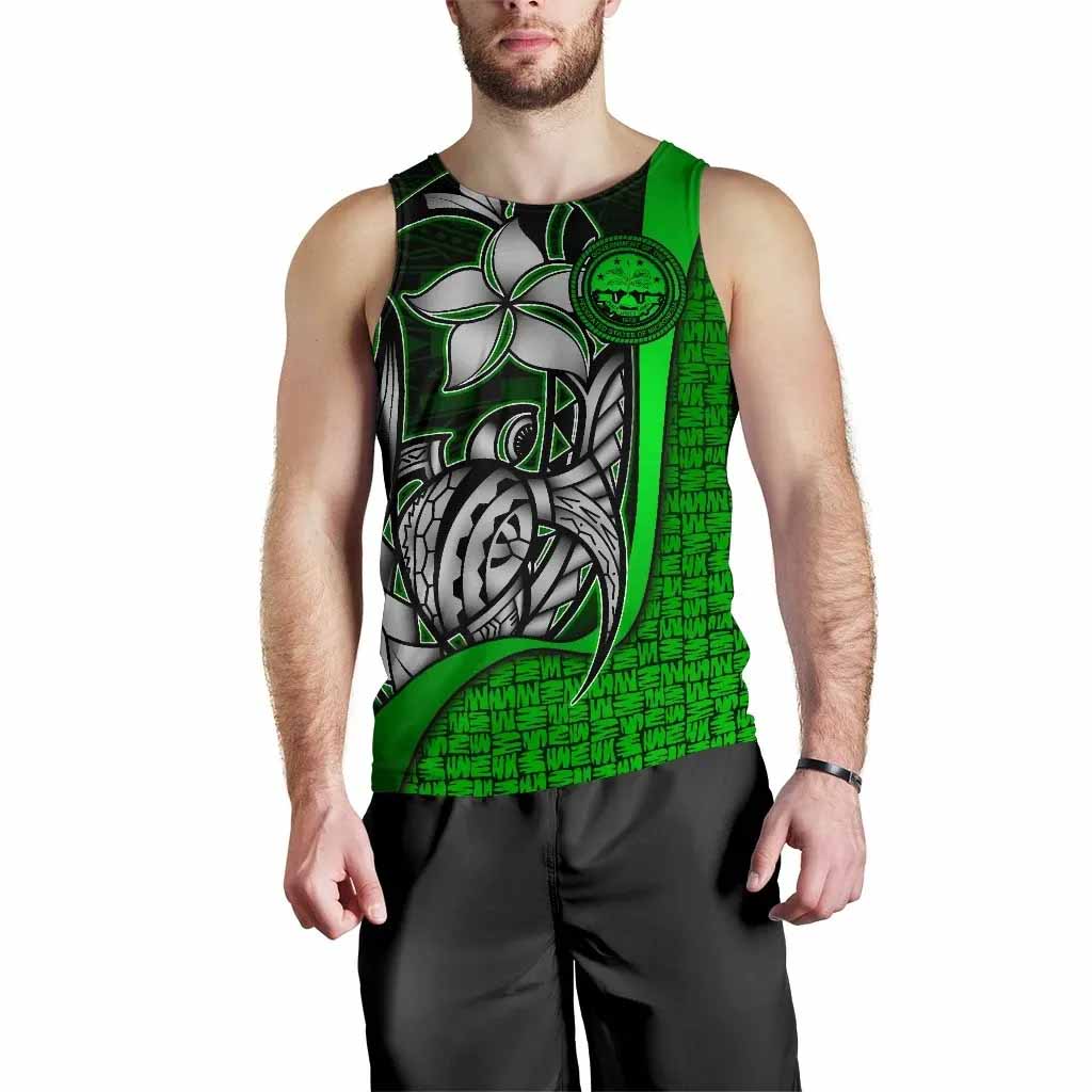 Federated States of Micronesia Men Tank Top Green - Turtle With Hook