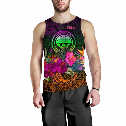 Federated States of Micronesia Men Tank Top - Summer Hibiscus