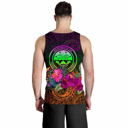 Federated States of Micronesia Men Tank Top - Summer Hibiscus