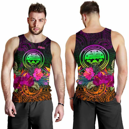 Federated States of Micronesia Men Tank Top - Summer Hibiscus